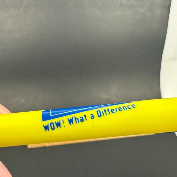 Vtg Blockbuster Pen Prop Yellow Blue Plastic Click Pen Dry Ink Does Not Write - Picture 11 of 13